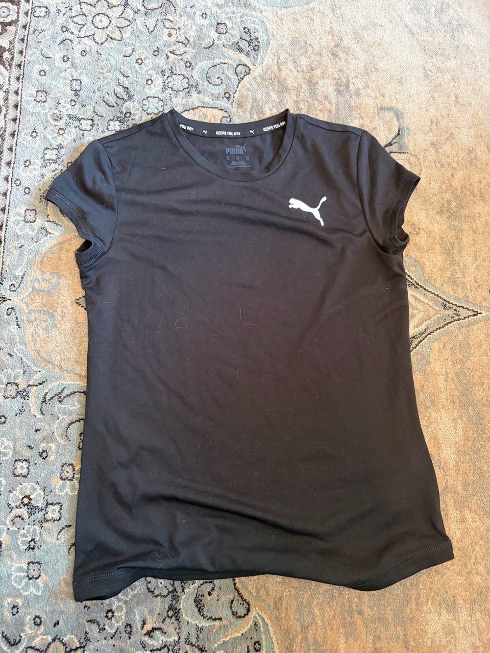 Puma Black Short Sleeve Tee with White Puma Logo